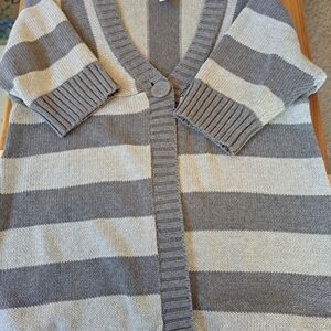 Aeropostale Gray and Cream Women's Cardigan